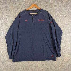 Ariat FR Shirt Henley Mens XXL Navy Flame Resistant CAT 2 2112 Workwear